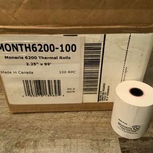 Moneris 6200 POS Machine Thermal Paper Rolls (29 Rolls/2.25” x 99’)